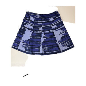 Lane Bryant Plus Size 20 Blue Abstract Pleated A-Line Skirt Arts Modern Workwear